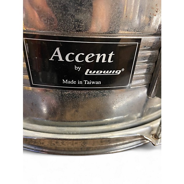 Used Ludwig 14X7 Accent CS Snare SILVER Drum