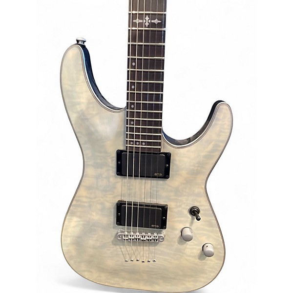 Used Schecter Guitar Research C1 Platinum trans white Solid Body Electric Guitar