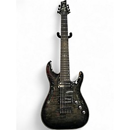 Used Schecter Guitar Research Hellraiser Hybrid C7 Transparent Black Burst Solid Body Electric Guitar