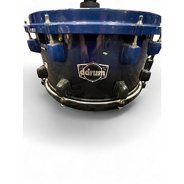 Used ddrum 7X13 Dominion Maple Snare black and blue Drum