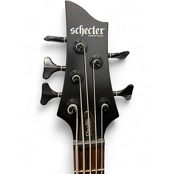 Used Schecter Guitar Research Stiletto Stealth Black Electric Bass Guitar