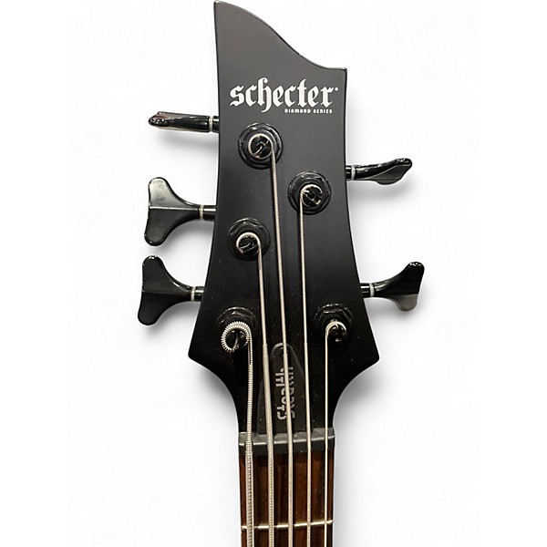 Used Schecter Guitar Research Stiletto Stealth Black Electric Bass Guitar