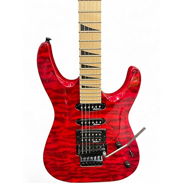 Used Jackson JS34Q Dinky TRANSPARENT RED Solid Body Electric Guitar
