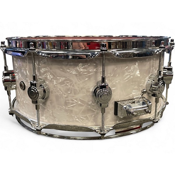 Used DW 6.5X14 Performance Series Snare WHITE MARINE Drum
