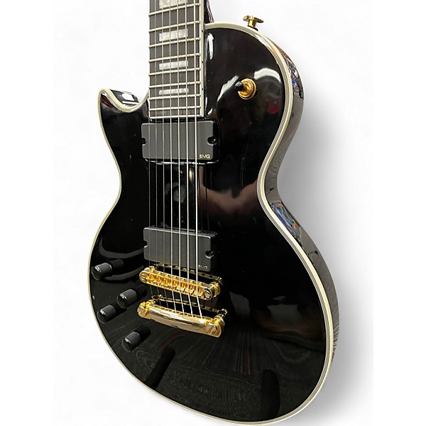 Used Epiphone Matt Heafy Les Paul Custom 7 Left Handed Black Electric Guitar
