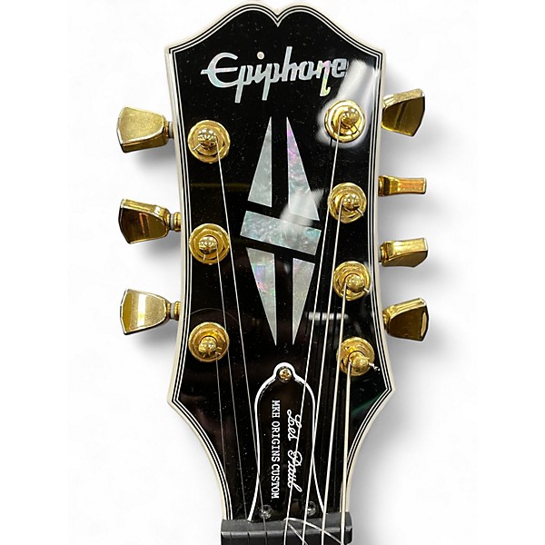 Used Epiphone Matt Heafy Les Paul Custom 7 Left Handed Black Electric Guitar