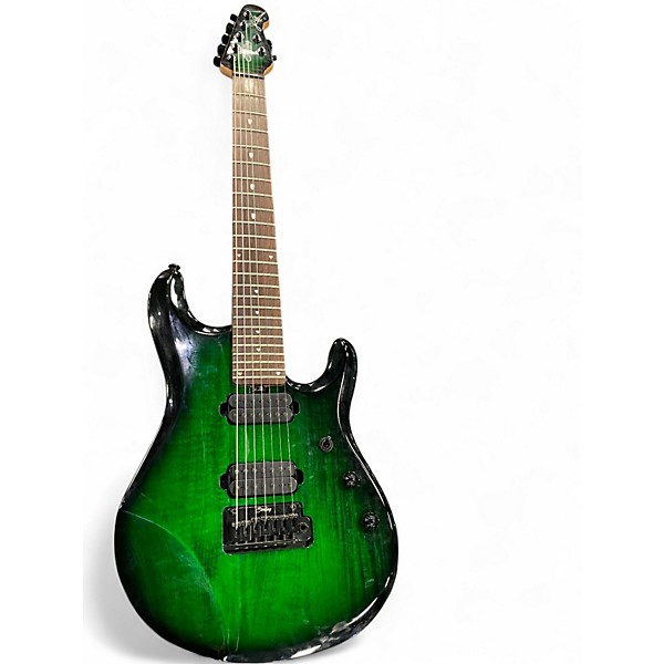 Used Sterling by Music Man John Petrucci JP157 7 String Emerald Green Solid Body Electric Guitar