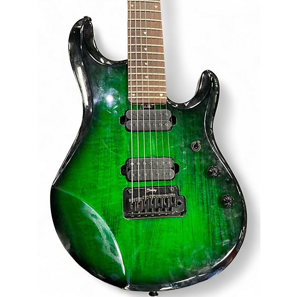 Used Sterling by Music Man John Petrucci JP157 7 String Emerald Green Solid Body Electric Guitar
