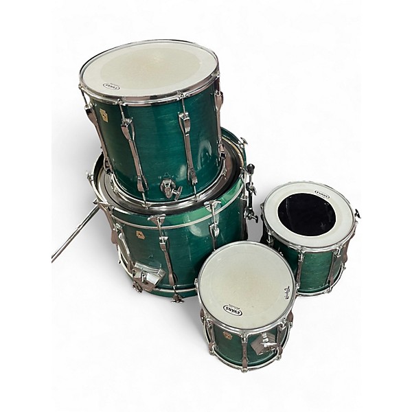 Used Ludwig 4 Piece Classic Maple Turquoise Drum Kit