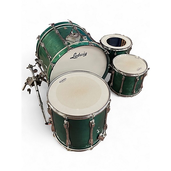 Used Ludwig 4 Piece Classic Maple Turquoise Drum Kit