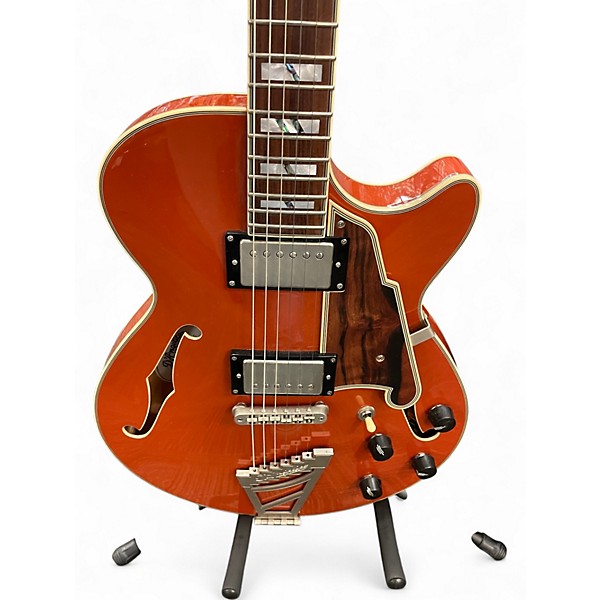 Used D'Angelico DELUXE SS Orange Hollow Body Electric Guitar
