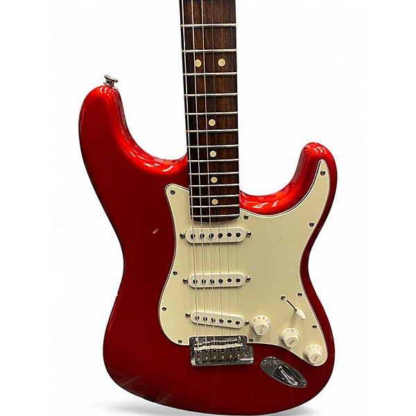 Used 2002 Fender American Stratocaster Chrome Red Solid Body Electric Guitar