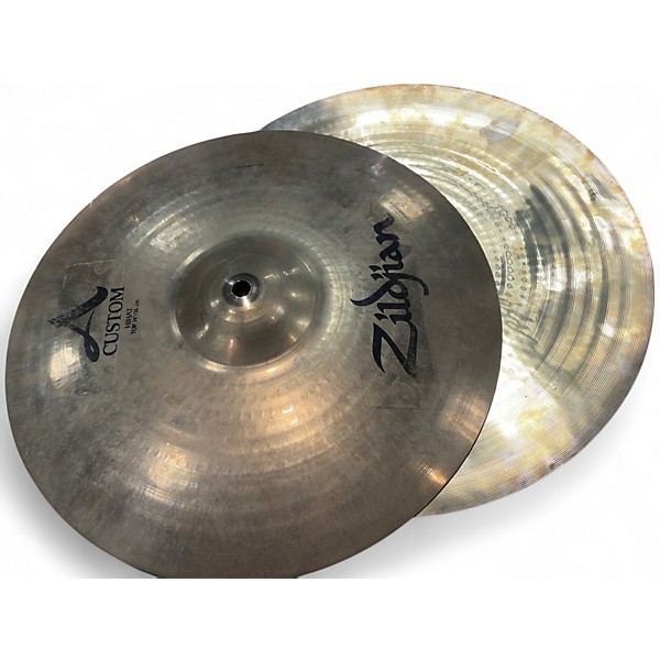 Used Zildjian 14in A Custom Hi Hat Pair Cymbal