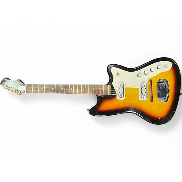 Vintage 1960s Silvertone BOBKAT Tobacco Sunburst Solid Body Electric Guitar