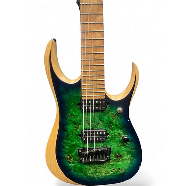 Used Ibanez RGDIX7MPB Green Solid Body Electric Guitar