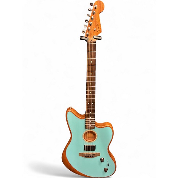 Used 2022 Fender ACOUSTASONIC PLAYER JAZZMASTER ICE BLUE Acoustic Electric Guitar