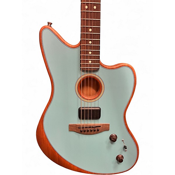 Used 2022 Fender ACOUSTASONIC PLAYER JAZZMASTER ICE BLUE Acoustic Electric Guitar