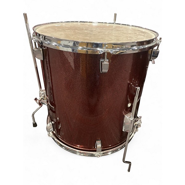 Used Ludwig 5 Piece Backbeat Complete Burgundy Mist Drum Kit