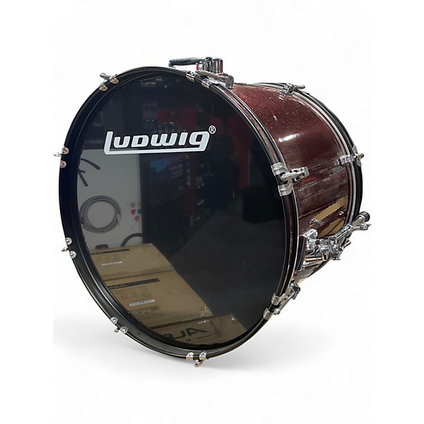 Used Ludwig 5 Piece Backbeat Complete Burgundy Mist Drum Kit