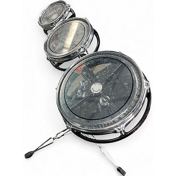 Used Remo 3 Piece Rototom Black Roto Toms