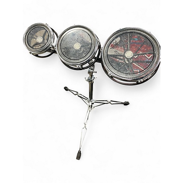 Used Remo 3 Piece Rototom Black Roto Toms