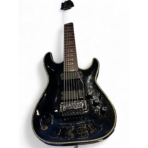 Used Schecter Guitar Research Diamond Series C7 Hellraiser Black Solid Body Electric Guitar