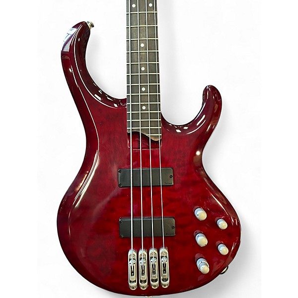 Used Ibanez BTB400 Trans Crimson Red Electric Bass Guitar