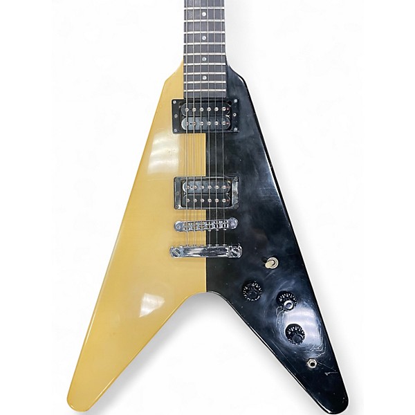 Vintage 1985 Gibson Rudolph Schenker Flying V Black and White Solid Body Electric Guitar