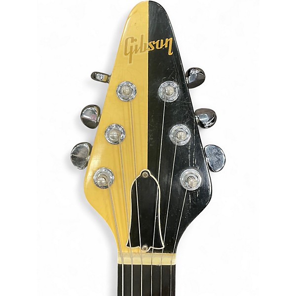 Vintage 1985 Gibson Rudolph Schenker Flying V Black and White Solid Body Electric Guitar