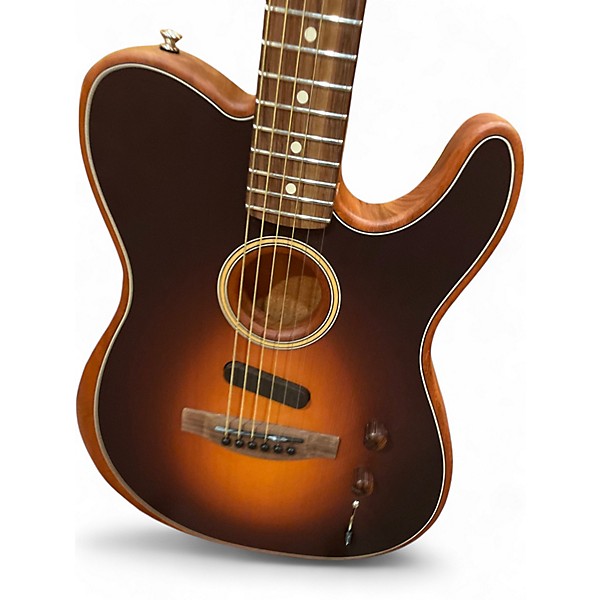 Used Fender ACOUSTASONIC 2 Tone Sunburst Acoustic Electric Guitar