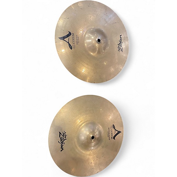 Used Zildjian 13in A Custom Hi Hat Pair Cymbal