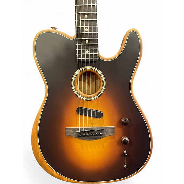Used Fender Acoustasonic Player Telecaster Shadow Burst Acoustic Electric Guitar