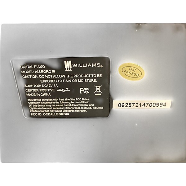 Used Williams Allegro 88 Key Digital Piano