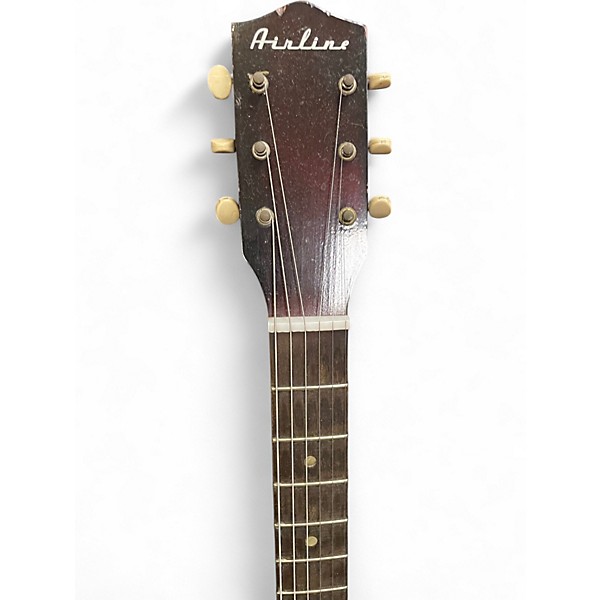 Vintage 1960s Airline Rocket H54 2 Tone Sunburst Hollow Body Electric Guitar
