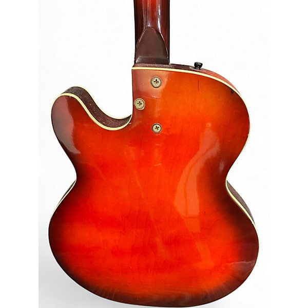 Vintage 1960s Airline Rocket H54 2 Tone Sunburst Hollow Body Electric Guitar