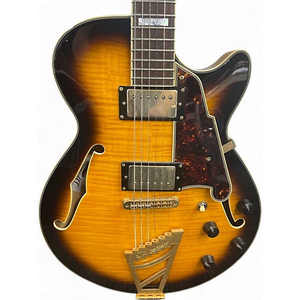 Used D'Angelico EX-SS 2 Tone Sunburst Hollow Body Electric Guitar
