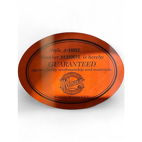 Used Gibson J-180EC Natural Acoustic Electric Guitar