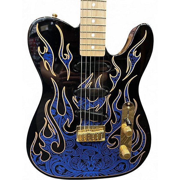 Used Fender Artist Series James Burton Telecaster Blue Paisley Flames Solid Body Electric Guitar