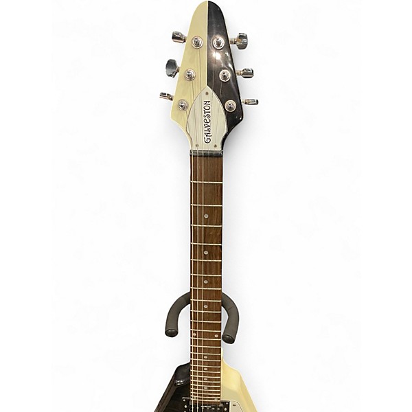 Used Galveston V STYLE GUITAR Black and White Solid Body Electric Guitar