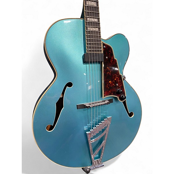 Used D'Angelico DAPEXL10 teal Hollow Body Electric Guitar