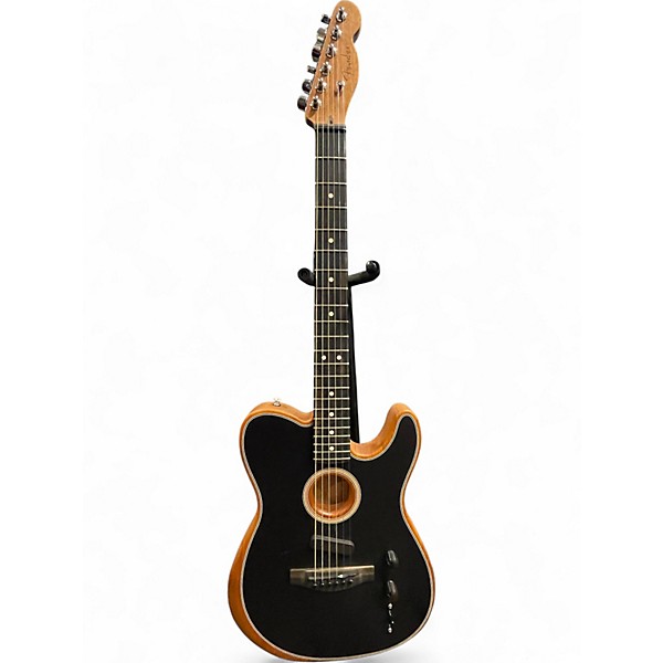 Used Fender American Acoustasonic Telecaster Black Acoustic Electric Guitar