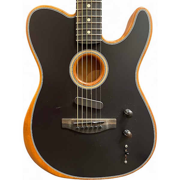 Used Fender American Acoustasonic Telecaster Black Acoustic Electric Guitar