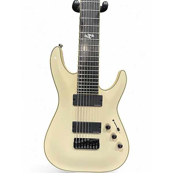 Used Schecter Guitar Research C8 BLACK JACK Classic White Solid Body Electric Guitar