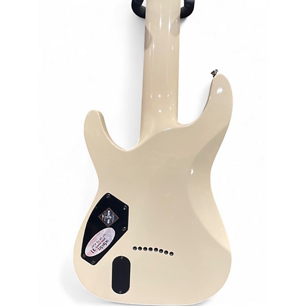 Used Schecter Guitar Research C8 BLACK JACK Classic White Solid Body Electric Guitar