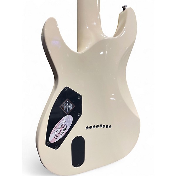 Used Schecter Guitar Research C8 BLACK JACK Classic White Solid Body Electric Guitar