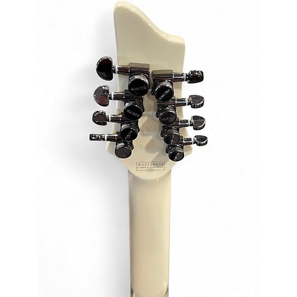 Used Schecter Guitar Research C8 BLACK JACK Classic White Solid Body Electric Guitar