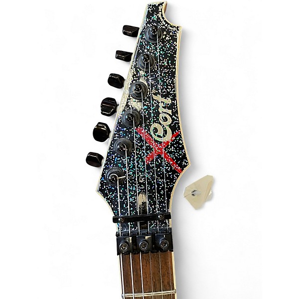 Used Cort x custom black sparkle Solid Body Electric Guitar
