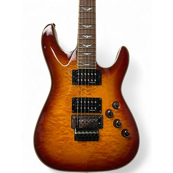 Used Schecter Guitar Research Omen Extreme-6 FR Amber Sunburst Solid Body Electric Guitar