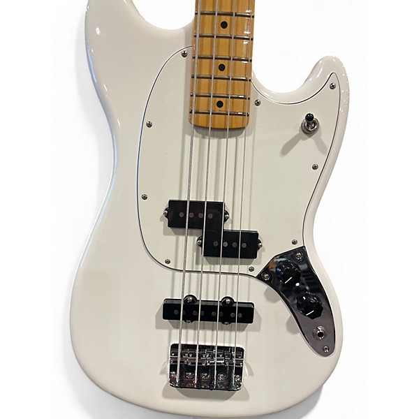 Used Fender Mustang Bass Polar White Electric Bass Guitar