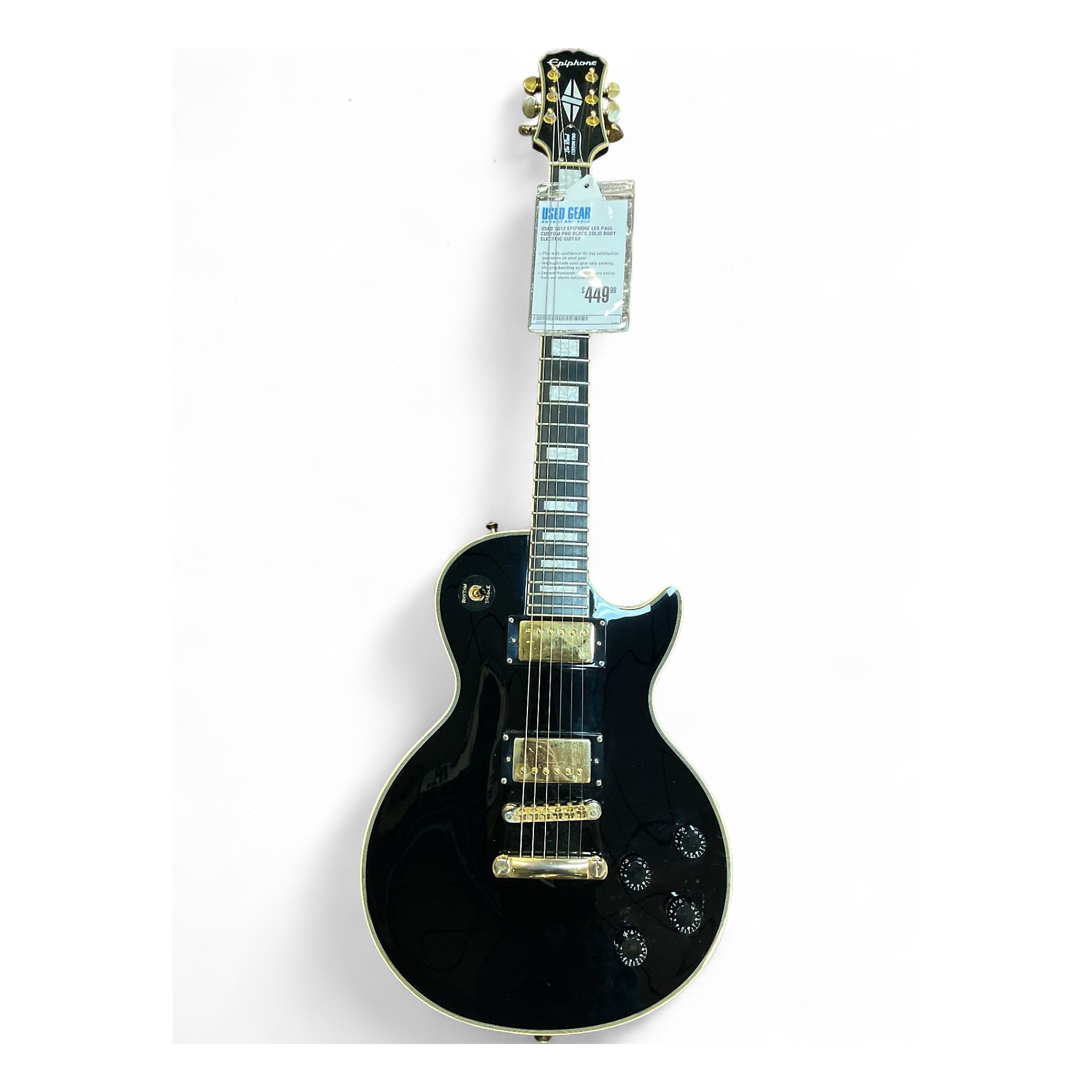 Used 2012 Epiphone Les Paul Custom Pro Black Solid Body Electric